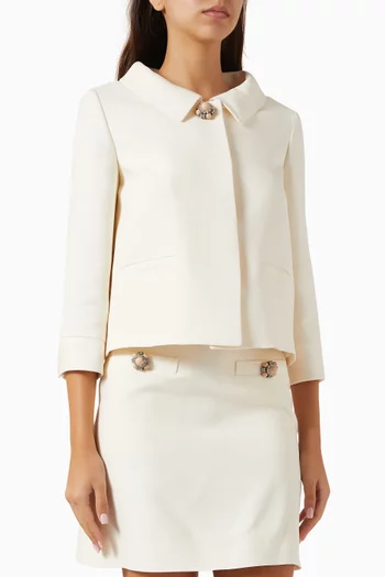 Jewel-button Jacket in Crepe Couture