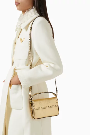 Mini Rockstud Shoulder Bag in Grained Leather