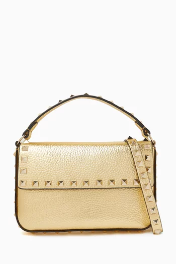 Mini Rockstud Shoulder Bag in Grained Leather