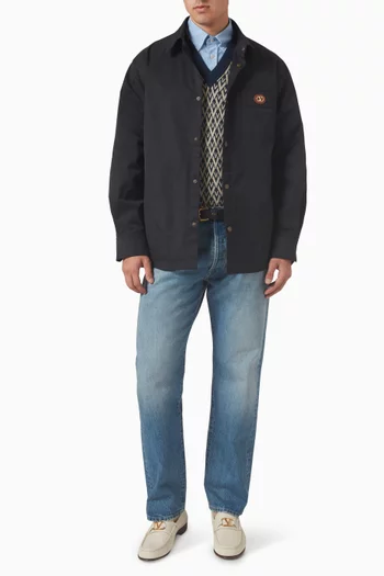 Rubberized V Shirt Jacket in Nylon
