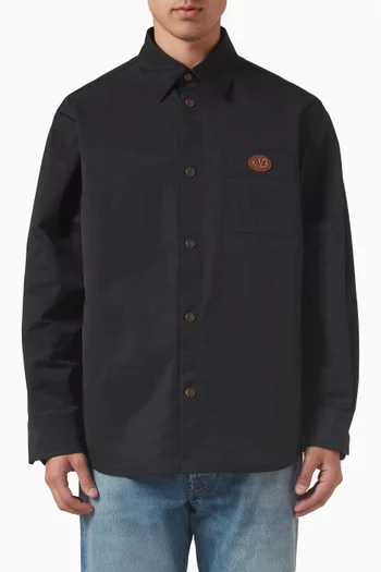 Rubberized V Shirt Jacket in Nylon