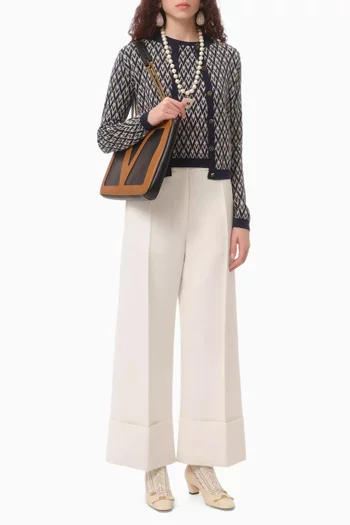 Toute la V Cardigan in Jacquard-wool