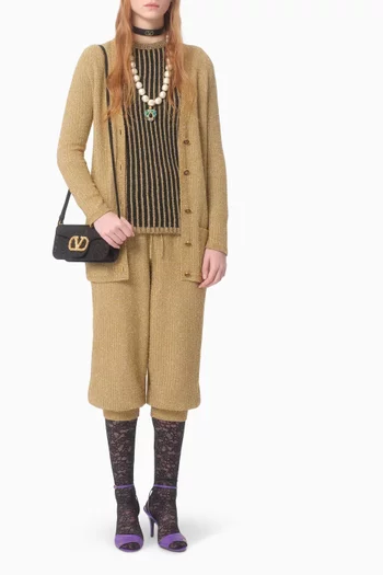 V-neck Cardigan in Lurex