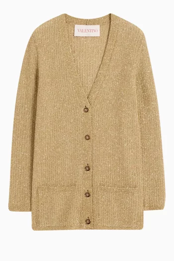 V-neck Cardigan in Lurex