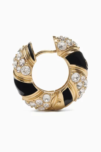 Pas Plus Enamel & Swarovski® Crystal Huggie Earrings