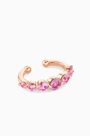 Gradual Pink Sapphire Single Ear Cuff in 18kt Rose Gold