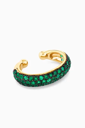Jumbo Emerald Single Ear Cuff in 18kt Yellow Gold