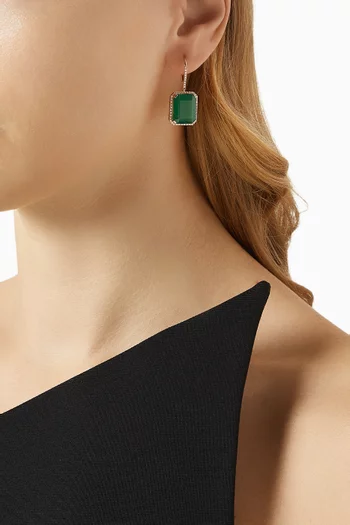 Diamond & Onyx Portrait Earrings in 18kt Rose Gold