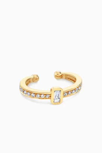 Mixed Diamond Single Ear Cuff in 18kt Gold