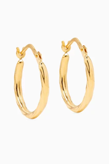 Petite Rope Hoop Earrings in 14kt Gold