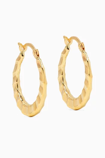 Ripple Hoop Earrings in 14kt Gold