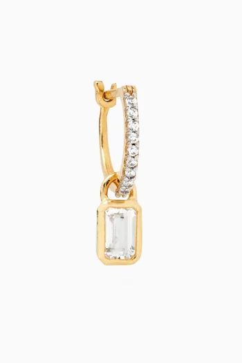 Mini Padlock Single Huggie Earring in 14kt Gold