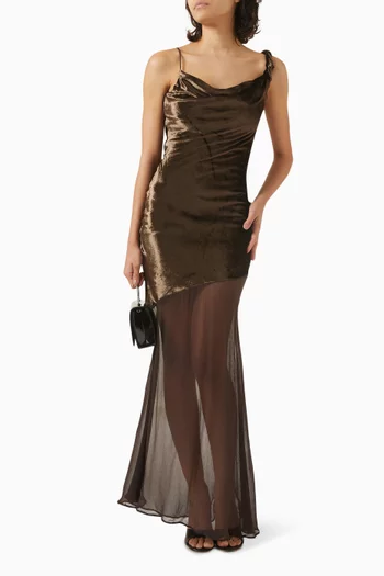 Beaton Maxi Dress in Velvet & Chiffon