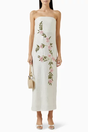 Casey Magnolia Sequin-embellished Maxi Dress
