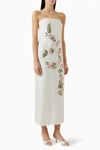 Casey Magnolia Sequin-embellished Maxi Dress