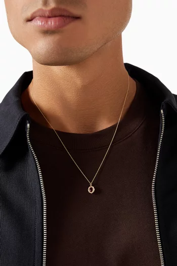 Mini Sapphire Bamboo Pendant Necklace in 9kt Gold