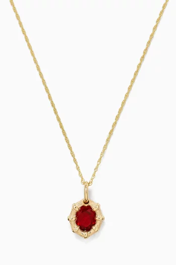 Mini Sapphire Bamboo Pendant Necklace in 9kt Gold