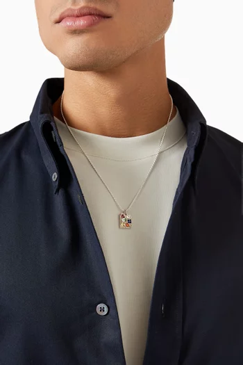 Sapphire Cottage Rose Garden Pendant Necklace in Sterling Silver