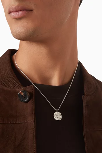 Oval Chloroplast Impression Pendant Necklace in Sterling Silver