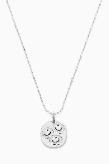 Oval Chloroplast Impression Pendant Necklace in Sterling Silver