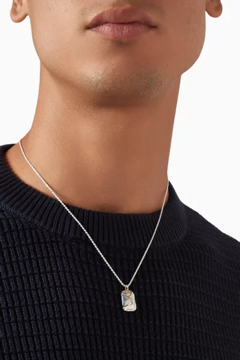 Rose Impression Pendant Necklace in Sterling Silver