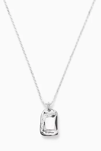 Rose Impression Pendant Necklace in Sterling Silver