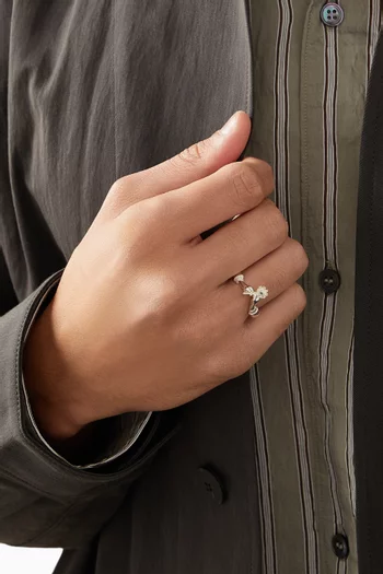 A Flower With Love Ring in Sterling Silver