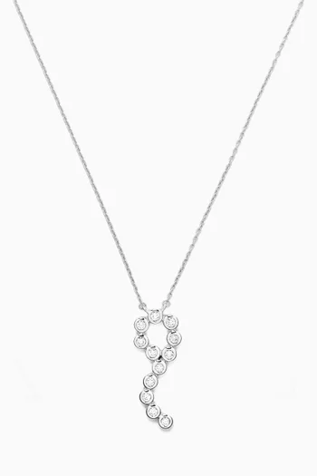 Curved Bar Diamond Pendant Necklace in 18kt Gold