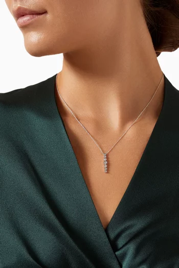 Bar Diamond Pendant Necklace in 18kt White Gold