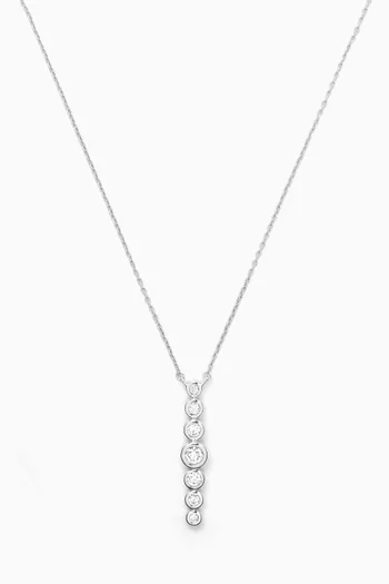 Bar Diamond Pendant Necklace in 18kt White Gold