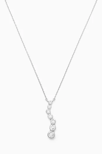 Curved Bar Diamond Pendant Necklace in 18kt White Gold