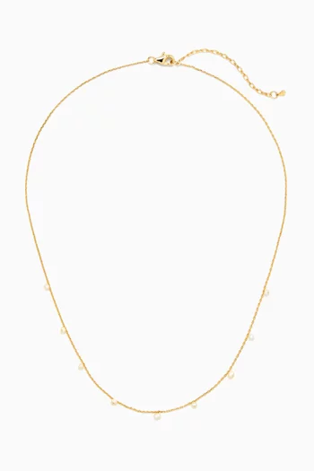 Pearl-embellished Chain in Gold-plated Brass
