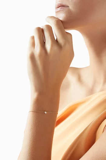 Cubic Zirconia Chain Bracelet in Gold-plated Brass