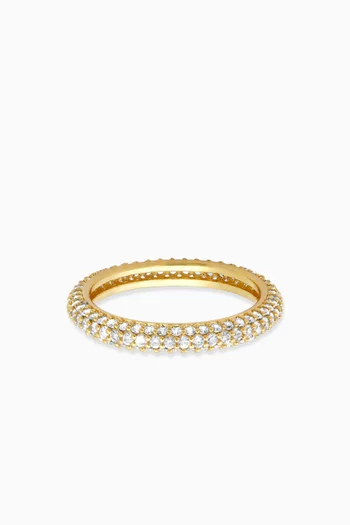 Pavé CZ Eternity Ring in Gold-plated Brass