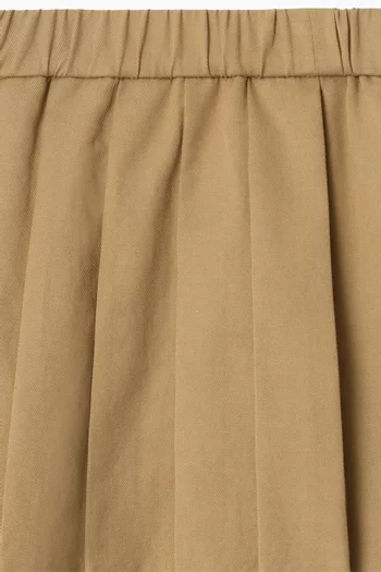 Pleated Mini Skirt in Cotton-blend