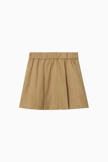 Pleated Mini Skirt in Cotton-blend