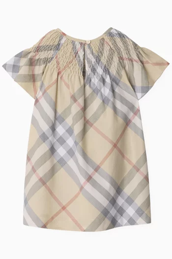 Plaid Pattern Dress in Cotton