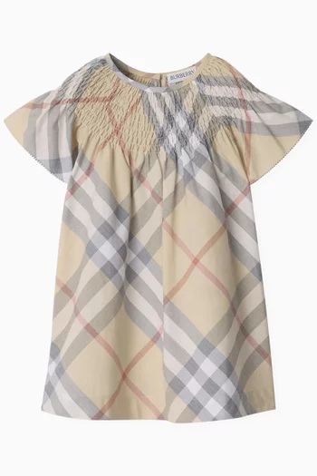 Plaid Pattern Dress in Cotton