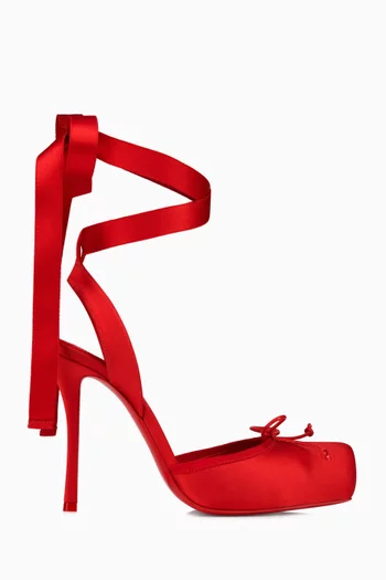 حذاء كلاسيك كاسيا برباط وكعب 100 مم كريب ستان