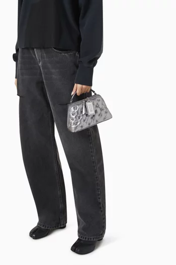 Glam Slam Trapezoid Shoulder Bag in Nappa