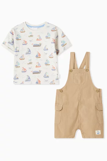 Overall Set in Linen-blend