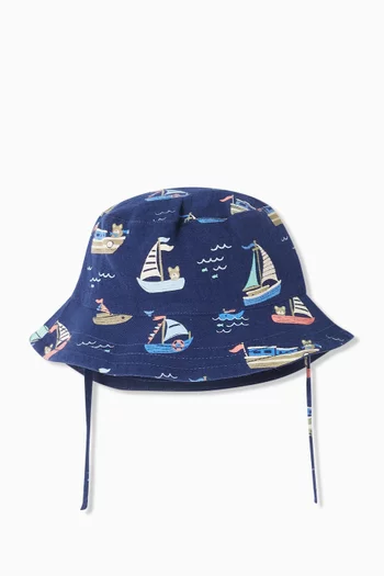 Yacht Reversible Bucket Hat in Organic Cotton