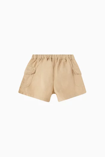 Drawstring Shorts in Linen-blend