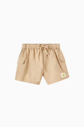 Drawstring Shorts in Linen-blend
