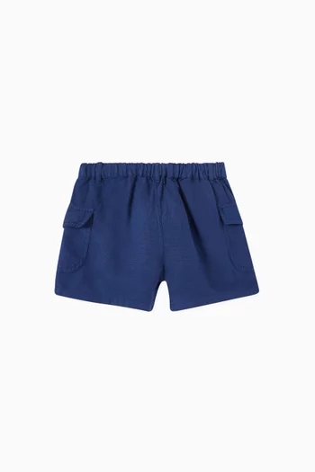 Drawstring Shorts in Linen-blend