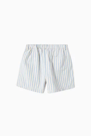 Pull-on Striped Shorts in Organic Cotton