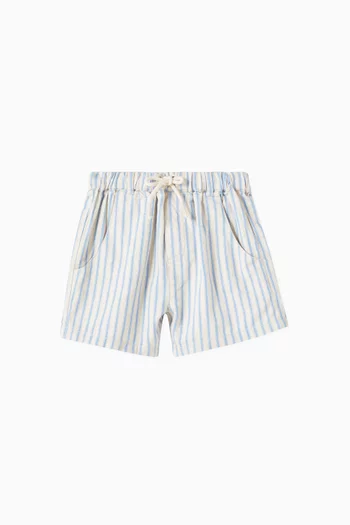Pull-on Striped Shorts in Organic Cotton