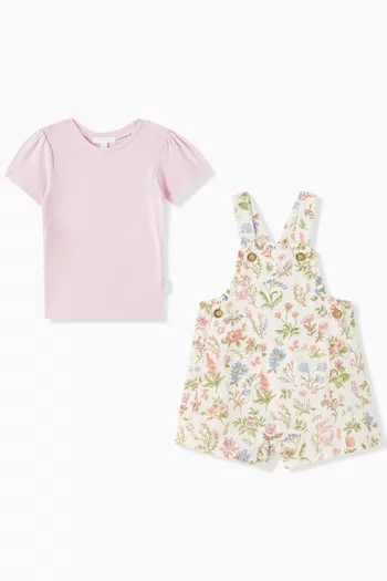 Dune Flowers Overall Set in Organic Cotton