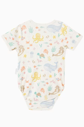 In the Sea Rib Bodysuit in Organic Cotton