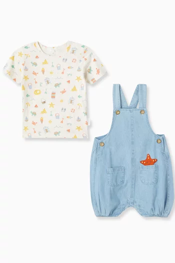 Resort Printed Overall Set